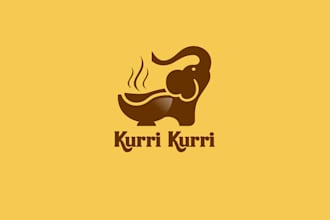 design outstanding curry food delivery logo
