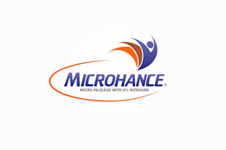 design elegant wonderful better microhance logo with package