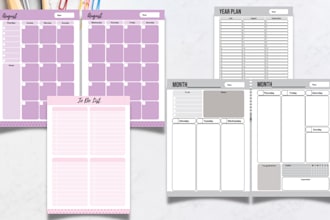 create a printable planner, journal in pdf ready to print