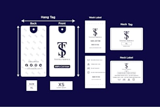 design unique neck tag, clothing tag, hang tag, clothing label and neck label