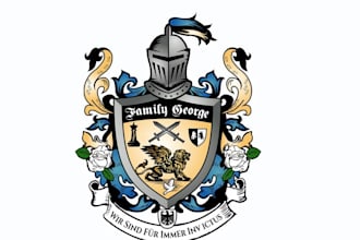 design a awesome family crest logo for your company within 24 hours