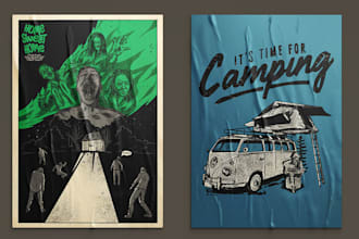 illustrated poster event concert music party poster design