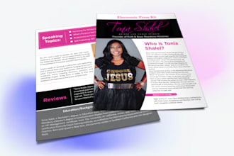 design press kit, media kit, epk, one sheet for speaker, author, influencer