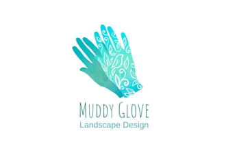 design smart muddy glove landscape logo