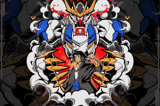 illustrate mecha vector art for your brand