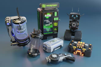 create 3d models, assets, props in sci fi or any other style