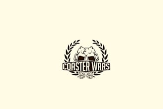 design popular classic amazing coaster wars logo in 1 day