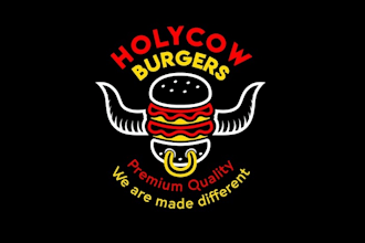 design testy beautiful super burger logo with package