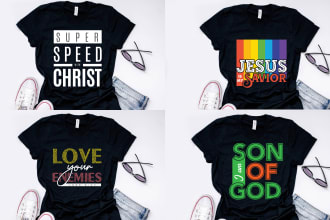 design unique church, ministry, christian tshrit or religious tshirt in 1 day