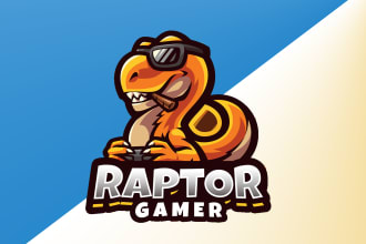 design raptor esport logo very fast with super color