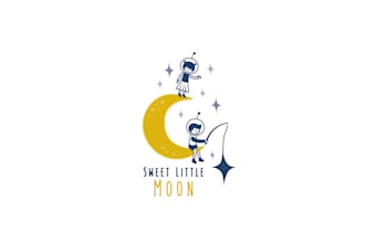 design genius genuine catchy sweet little moon logo