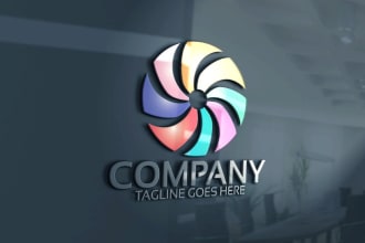 create trippy hand drawn circle shape logo