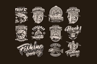 design modern outdoors hunting and fishing logo