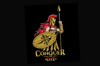 do elegant spartan warrior logo design with unlimited revision