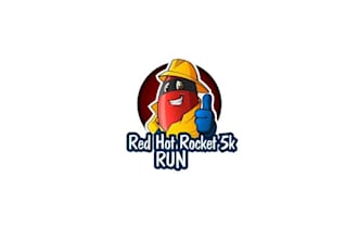 do original perfect illustrate red hot rocket 5k run logo
