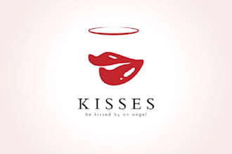 do awesome illustrate nice kisses erotic massage logo