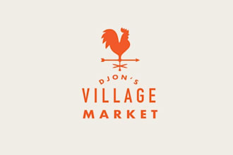 design classic amazing cute beachside village market logo