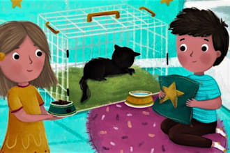 children story book illustration, children story book illustrations