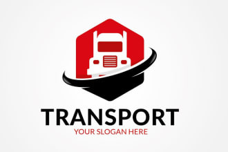 design transport logistics trucking freight and haulage logo