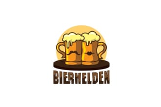 design popular classic elegant bierhelden logo
