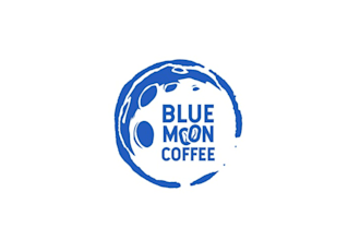 design super blue moon coffee logo