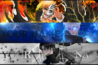 design you anime or vtuber banner, header or wallpaper