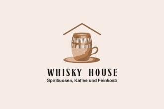 design genuine genius whiskey coffee logo