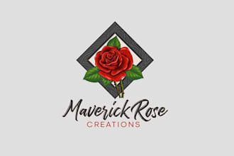 design favorite colore amazing rose logo