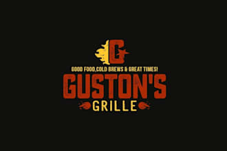 design modern unique gustons grille logo