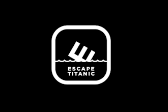 do an icon of the titanic sinking famous logo for escape titanic app