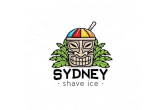 do worthy a hawaiian kitsch logo for a shave ice company in australia