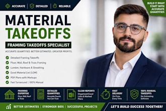 do detailed lumber takeoff drywall takeoff material takeoff