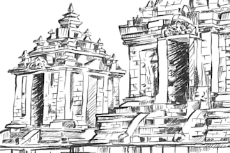 create sketch of building