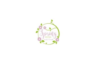 design minimalist clean spring festival logo