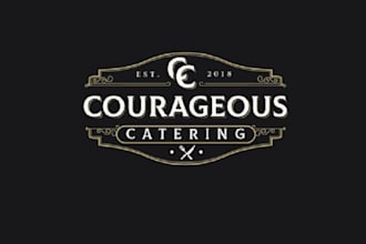 design first class powerful strong vintage style logo