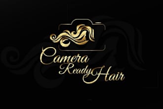 create an elegant glamourous logo for camera ready hair