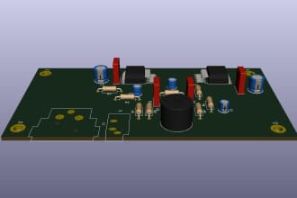do a schematic and pcb, power audio amplifiers, pre amplifiers