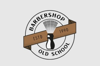 create a cool, creative and original hand drawn  barber shop logo in 16 hours