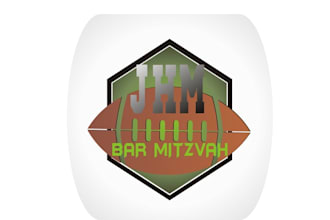 design a beautiful football theme bar mitzvah logo