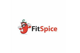design strong famous fit spice logo