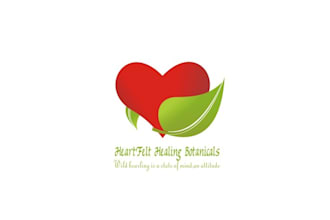 design awesome heart felt healing botanicals logo