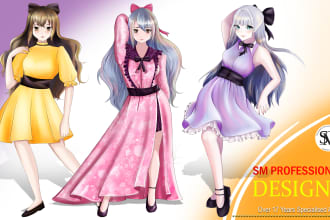 draw cute anime art vtuber oc and fanart for you