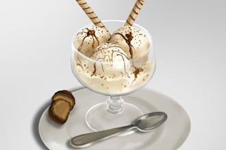 made food art illustrations for menus, books, or branding
