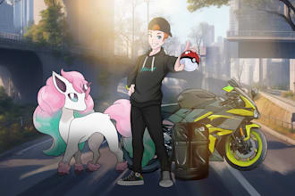 draw you as a pokemon trainer with your pokemon or fakemon