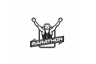design fitness strong marathon runner logo