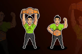 create 2d vector character, cartoon mascot, animal sticker