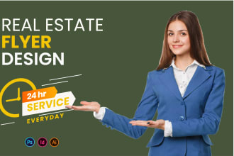 real estate flyer, any flyer, corporate flyer, postcard design