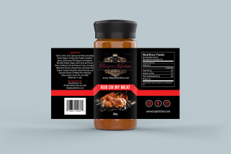 design spices, juice, food, bottle labels