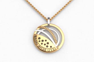 make a necklace and pendant design 3d rendering model