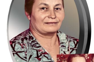 restore and retouch a ritual photo for tombstones